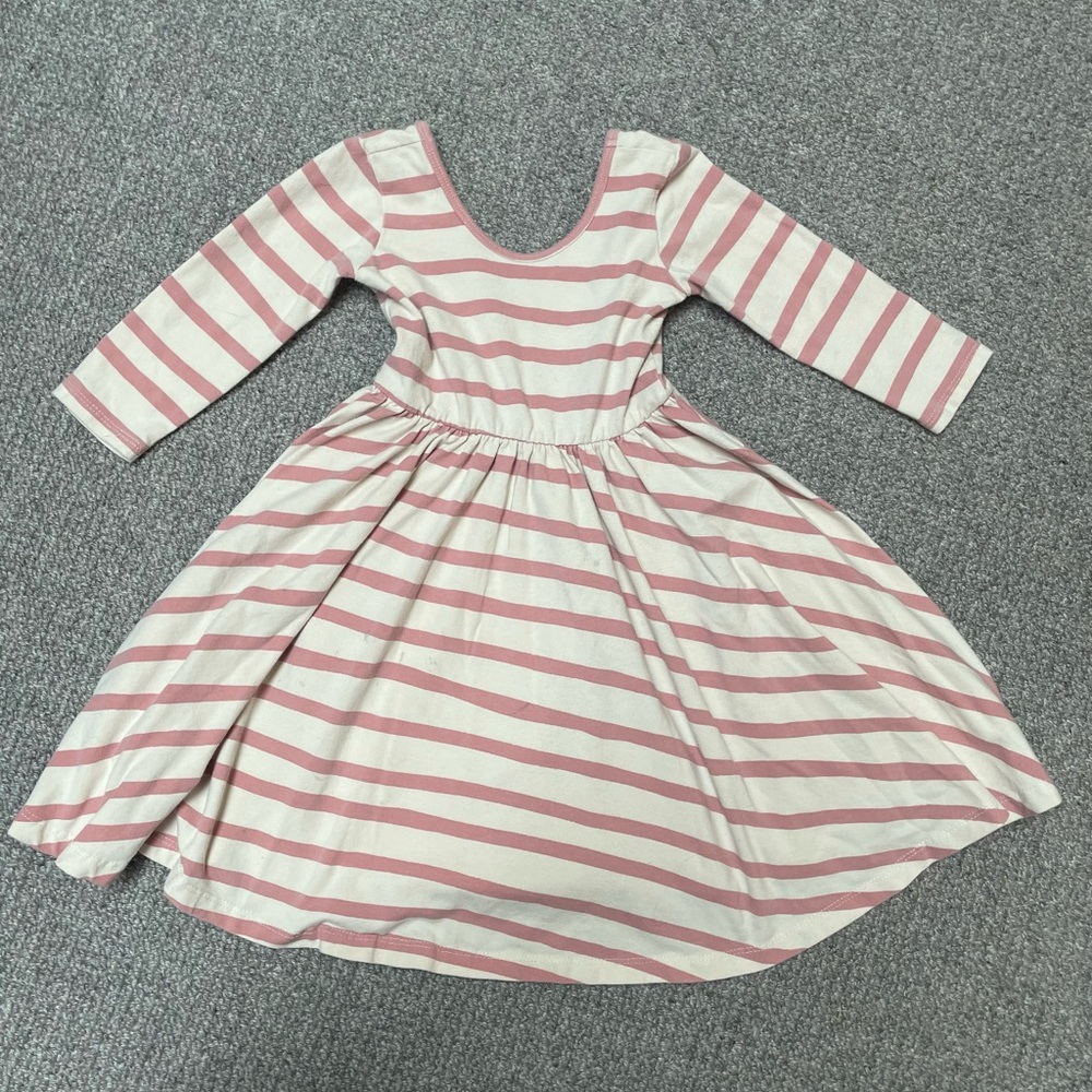 Alice + Ames pink striped ballet dress, long sleeve, size 6